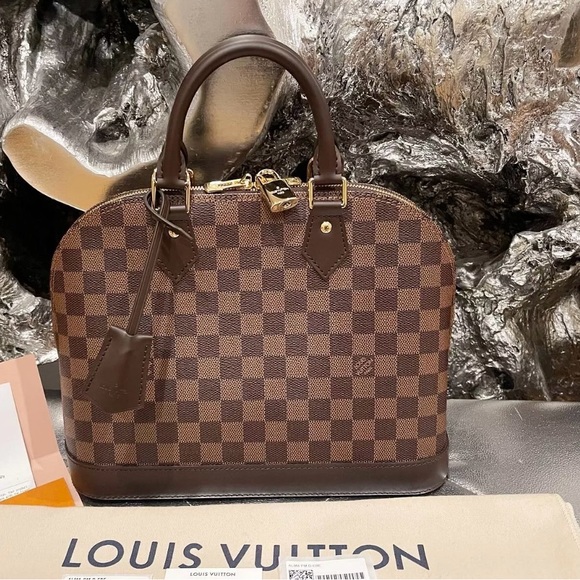 Louis Vuitton Alma Top Handle  Bag Brown Canvas - Picture 11 of 16